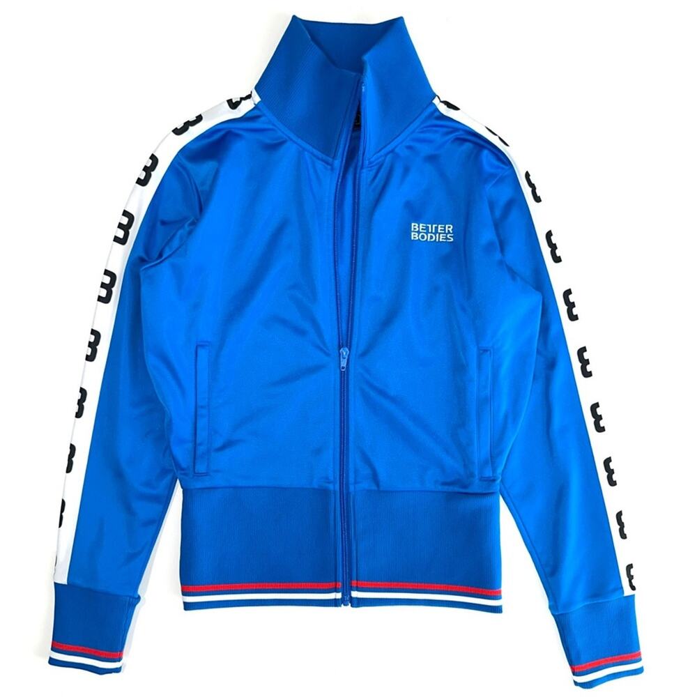 Better Bodies Athletic Blue Stripe Chelsea Track Jacket Size Small